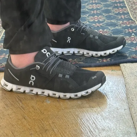 On Cloud Black Athletic Shoes with Unique Cushioning