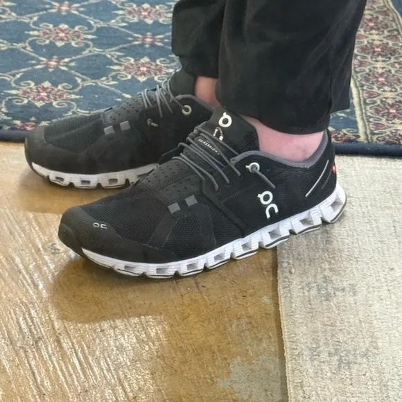 On Cloud Black Athletic Shoes with Unique Cushioning
