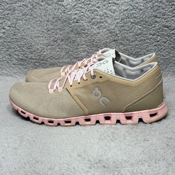 On Cloud X Womens Size 10 Running Shoes Sneakers Sand Rose