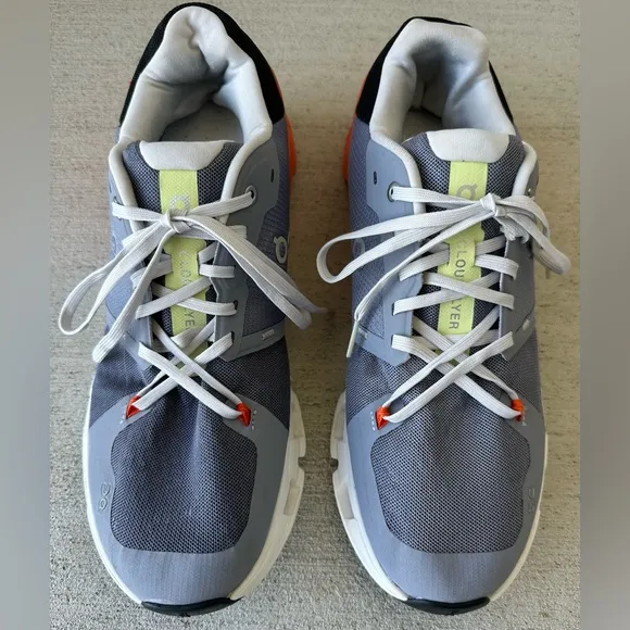 ON Cloudflyer 4 Fossil/Grey Flame/Orange Running Shoes Men’s Size 11.5 VGC Clean