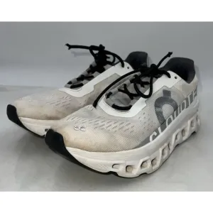 ON CLOUDMONSTER Shoes Womens Sz 7 ALL WHITE Athletic Training Running Walking