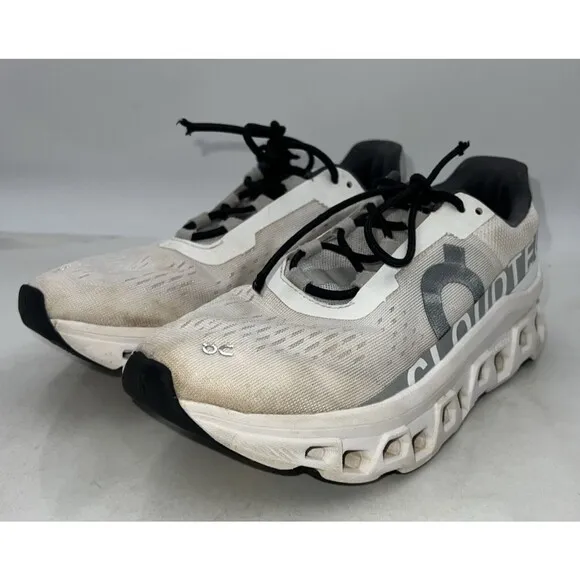 ON CLOUDMONSTER Shoes Womens Sz 7 ALL WHITE Athletic Training Running Walking
