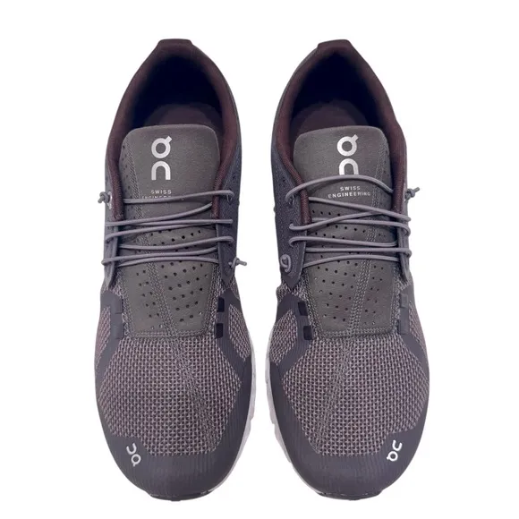 ON Men's Cloud Running Sneakers in Pebble Raisin Swiss Engineering Shoes US 12
