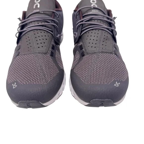 ON Men's Cloud Running Sneakers in Pebble Raisin Swiss Engineering Shoes US 12