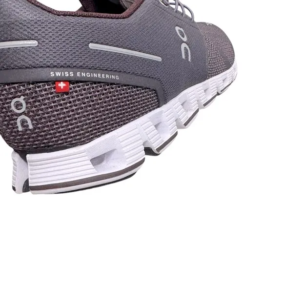 ON Men's Cloud Running Sneakers in Pebble Raisin Swiss Engineering Shoes US 12