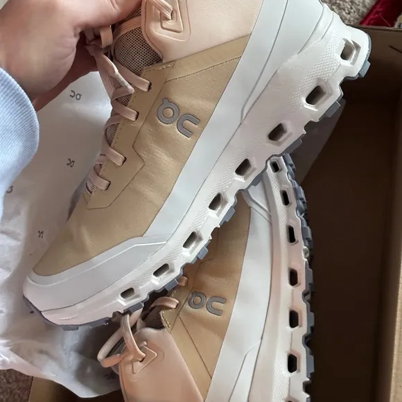 On Running Cloudroam Waterproof Running shoes in Savannah   Ivory