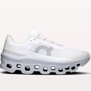 On Women's Cloudmonster Shoes, White/Glacier