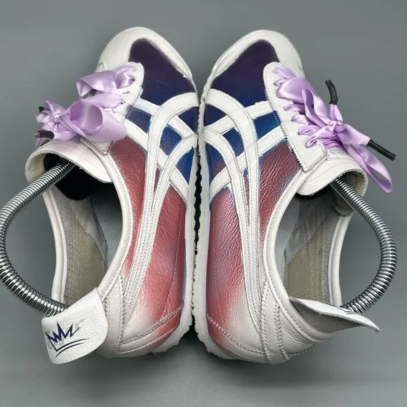 Onitsuka Tiger Mexico 66 Mens 8 Womens 9.5 White Purple Ribbon Ombre Sneakers