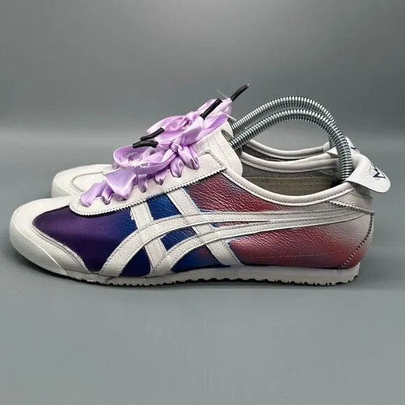 Onitsuka Tiger Mexico 66 Mens 8 Womens 9.5 White Purple Ribbon Ombre Sneakers