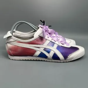Onitsuka Tiger Mexico 66 Mens 8 Womens 9.5 White Purple Ribbon Ombre Sneakers