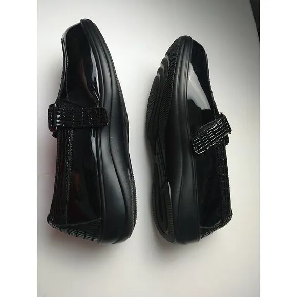 ORTHOFEET 819 CHELSEA CROC WOMENS PATENT LEATHER Black SHOES SIZE 10.5W