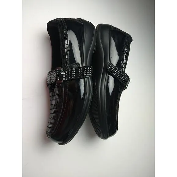 ORTHOFEET 819 CHELSEA CROC WOMENS PATENT LEATHER Black SHOES SIZE 10.5W