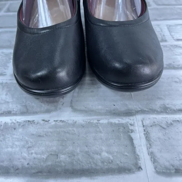 Orthofeet Lilly Women's Size 8.5 Wide Black Leather Bioheels Max Comfort Shoes