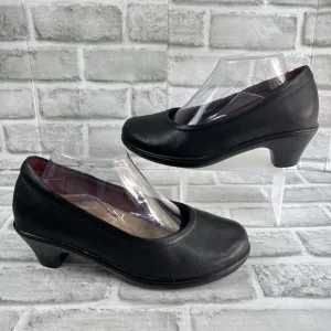Orthofeet Lilly Women's Size 8.5 Wide Black Leather Bioheels Max Comfort Shoes