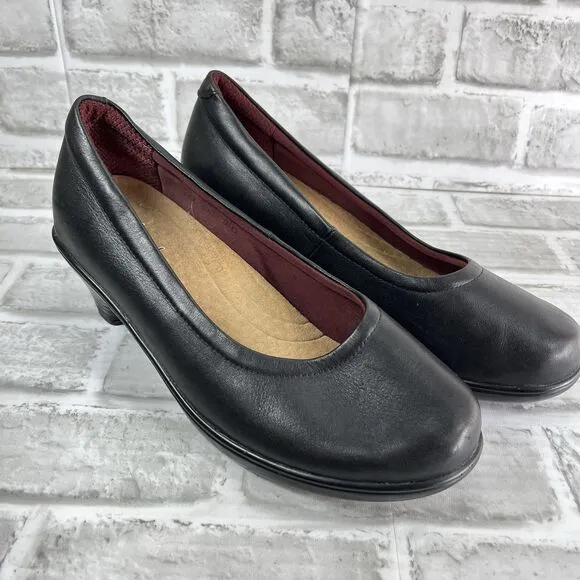 Orthofeet Lilly Women's Size 8.5 Wide Black Leather Bioheels Max Comfort Shoes