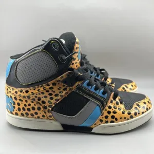 Osiris NYC 83 Cheetah Print Blue Sneakers Men Size 12 Skateboard High Top Shoes