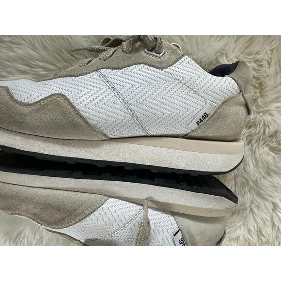 P448 Cancun Sneakers Women Low Top Metallic Rafia Athletic Shoes EU38 US7.5-8