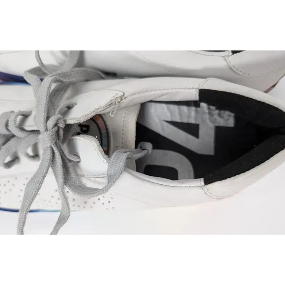 P448 Jack Pride Womens W12 M10 EU 43 Shoes White Rainbow Sole Lace Up Low Top