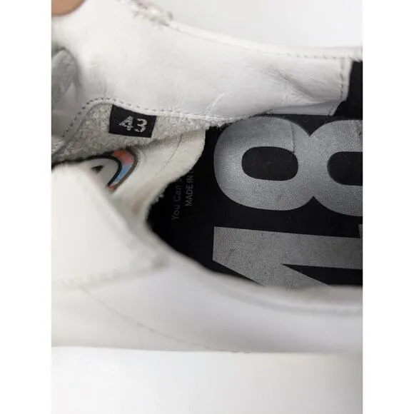 P448 Jack Pride Womens W12 M10 EU 43 Shoes White Rainbow Sole Lace Up Low Top