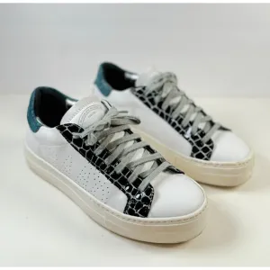 P488 Thea Shabby Mens Shoes White Leather Low Top Casual Sneakers EU 41 US 8