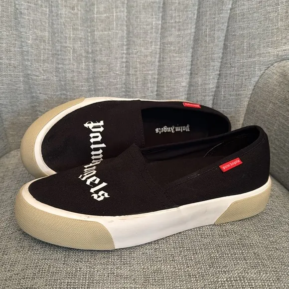 Palm Angels Men’s Logo Printed Low Top Slip On Sneakers