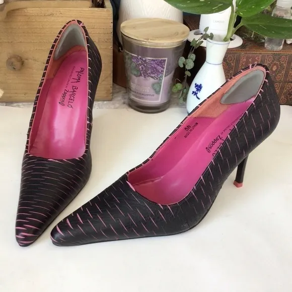 Paloma Barcelo Black Pink Heels