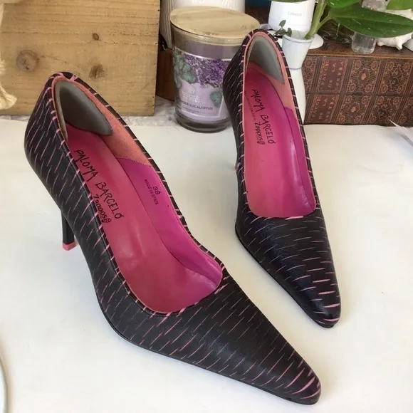 Paloma Barcelo Black Pink Heels