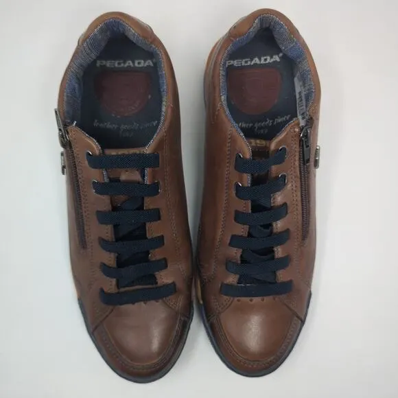 Pegada Brown Lather Tennis Shoes Mens Size 8