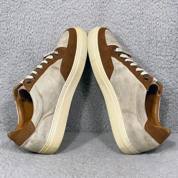 Peter Millar Skyline Mens Size 8.5 Low Top Sneakers Shoes Tan Brown Suede