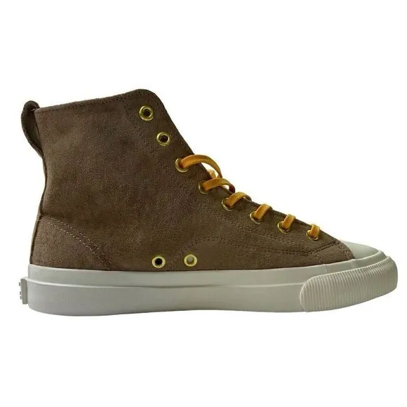 PF Flyers Shoes Beige Sz Men's 7.5 Women's 9 Suede Leather Hightop Sneakers