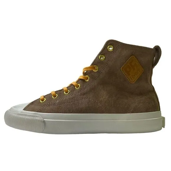 PF Flyers Shoes Beige Sz Men's 7.5 Women's 9 Suede Leather Hightop Sneakers