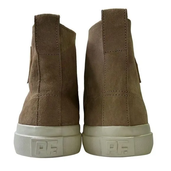 PF Flyers Shoes Beige Sz Men's 7.5 Women's 9 Suede Leather Hightop Sneakers