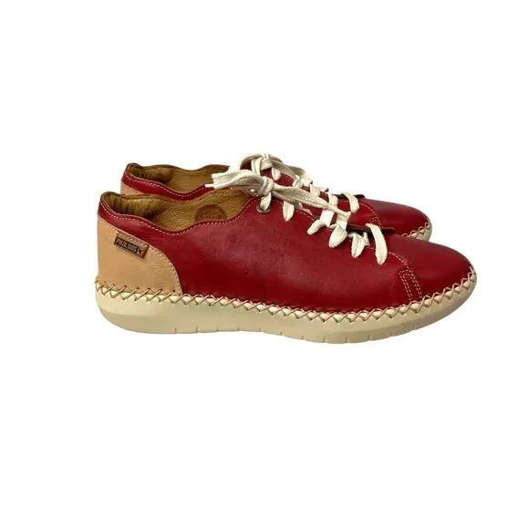 Pikolinos Mesina red leather sneakers comfort shoes Size 39