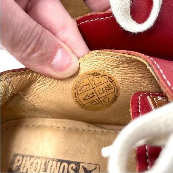 Pikolinos Mesina red leather sneakers comfort shoes Size 39