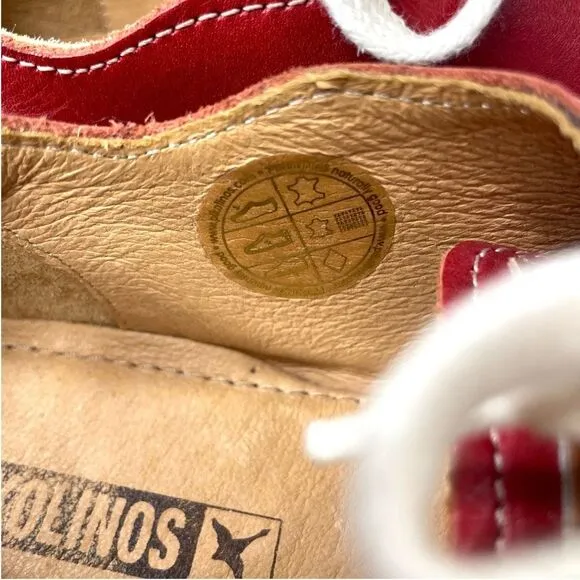 Pikolinos Mesina red leather sneakers comfort shoes Size 39