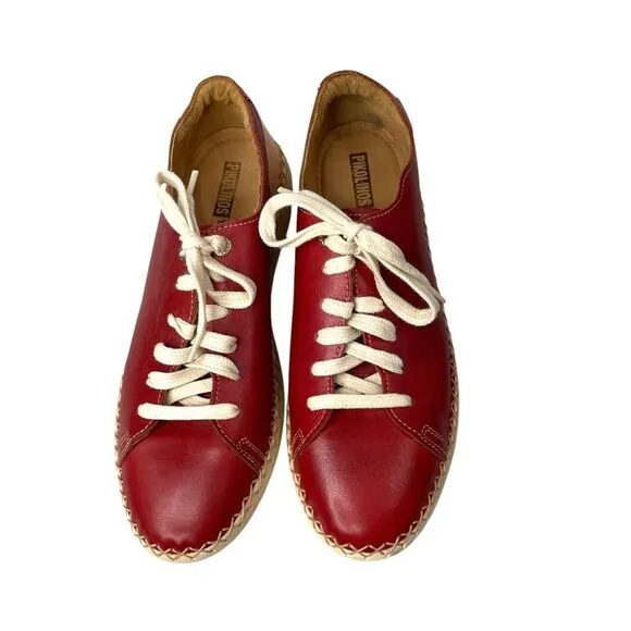 Pikolinos Mesina red leather sneakers comfort shoes Size 39