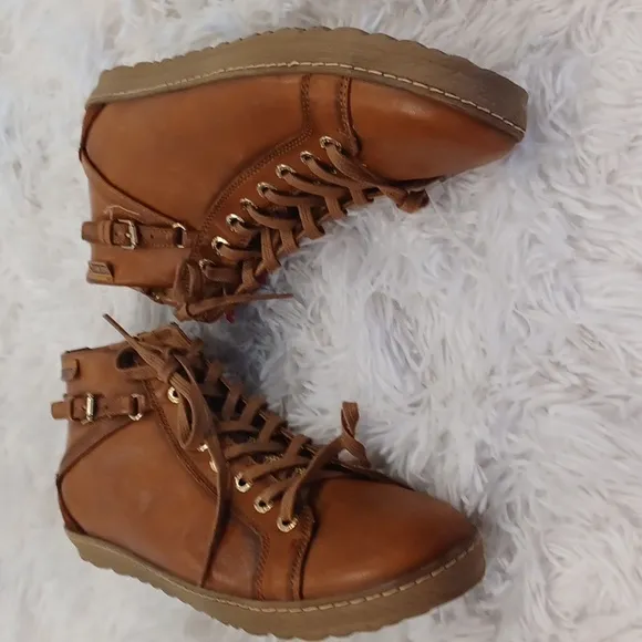 Pikolinos Womens LAGOS high-top leather upper sneaker 42 EU / 11 US in Brown NEW