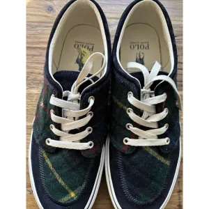 Polo Ralph Lauren Faxon X Tartan Plaid Leather Pony Shoes Sz9 Designer SoHo 90s