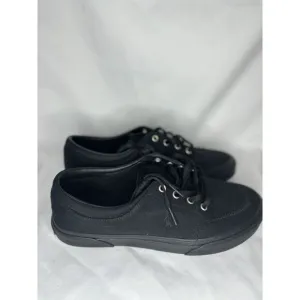 Polo Ralph Lauren  Men's Canvas Faxon Low-Top Sneakers Shoes  Black/Black Size 8