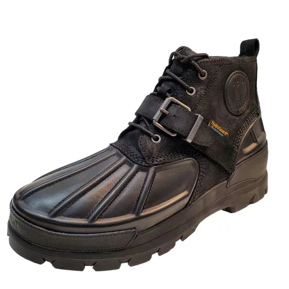 Polo Ralph Lauren Mens  Shoes Oslo Low Duck Leather Waterproof Boots Bla…
