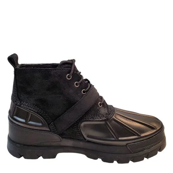 Polo Ralph Lauren Mens  Shoes Oslo Low Duck Leather Waterproof Boots Bla…