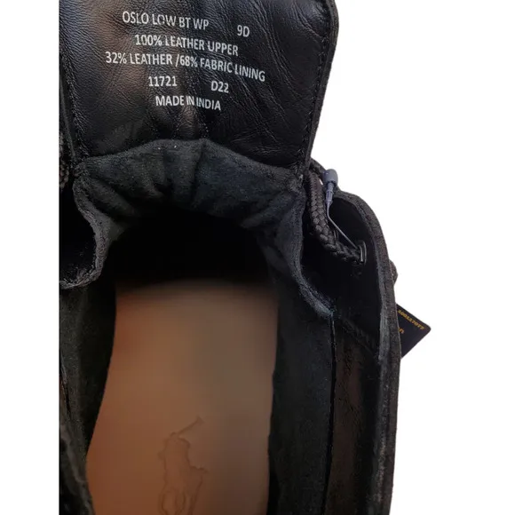 Polo Ralph Lauren Mens  Shoes Oslo Low Duck Leather Waterproof Boots Bla…