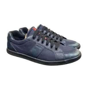 Prada Leather and Nylon Low Top Sneakers Shoes Men's 8