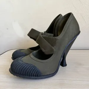 Prada military 2014 spring release Stylish Olive Green Heels eu 39 size 8.5 / 9