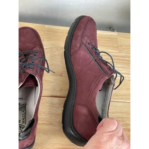 Pro Aktiv by Waldläufer Jasmine Henni Oxford Aubergine Nubuck Women's Size 8.5