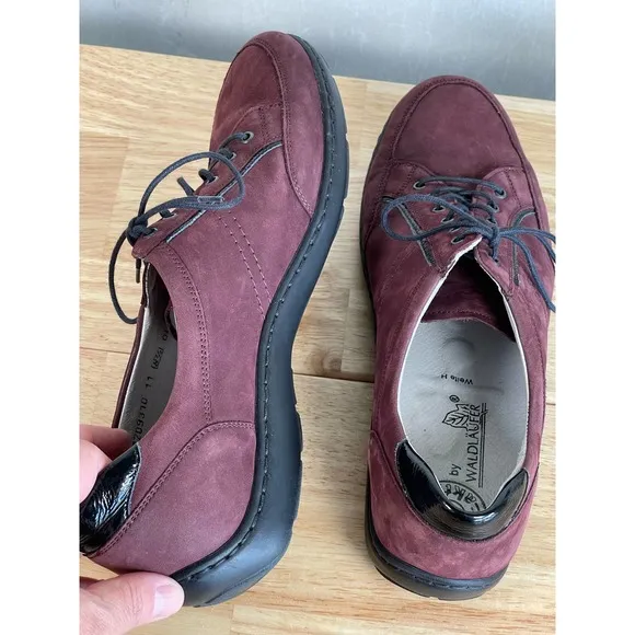 Pro Aktiv by Waldläufer Jasmine Henni Oxford Aubergine Nubuck Women's Size 8.5
