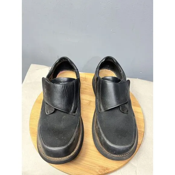 Propet Shoes Mens 10 XX Pedwalker Black Strap Loafer Comfort MPED15 Leather