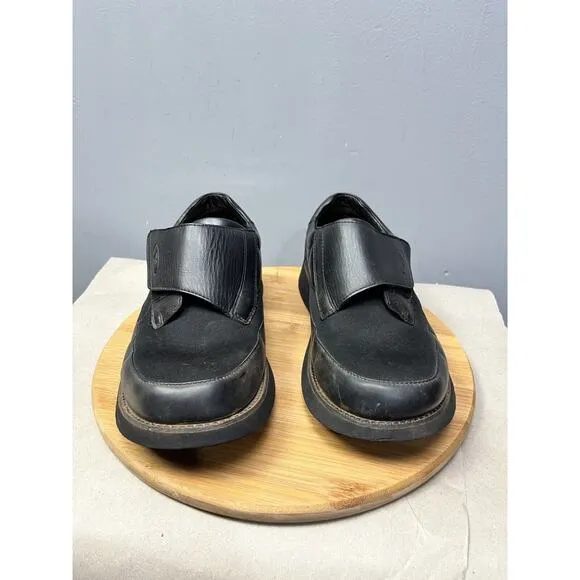 Propet Shoes Mens 10 XX Pedwalker Black Strap Loafer Comfort MPED15 Leather