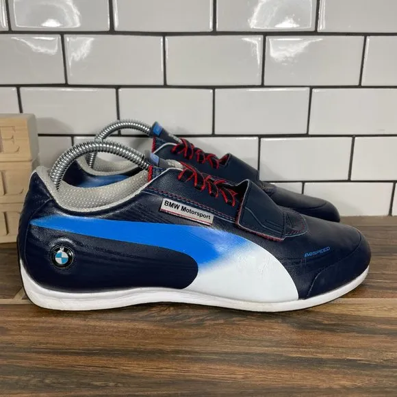Puma BMW evoSPEED Mens Size 8 Shoes Blue Low Top Motorsport Driving Sneakers