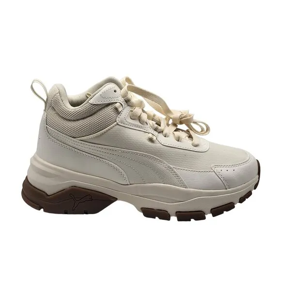 Puma Cassia Via Mid Womens Beige Off White Mid Top Shoes Size 7.5